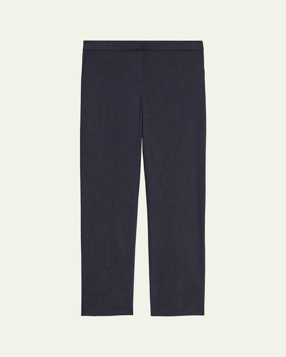 Treeca Good Linen Cropped Pull-On Ankle Pants